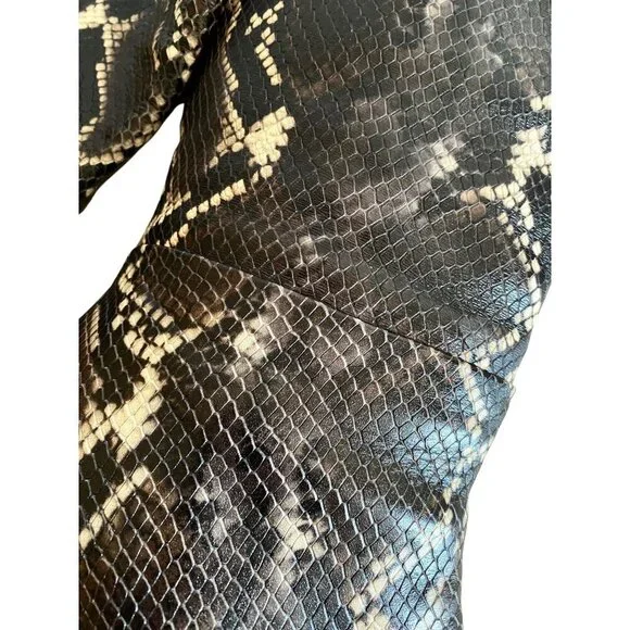 Sigerson Morrison Python Embossed Knee-High Leather Boots 40 Black Brown Snake - Picture 10 of 14